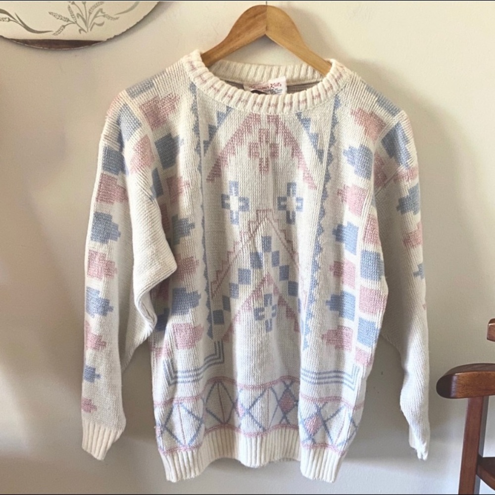 VINTAGE 80s AZTEC SWEATER